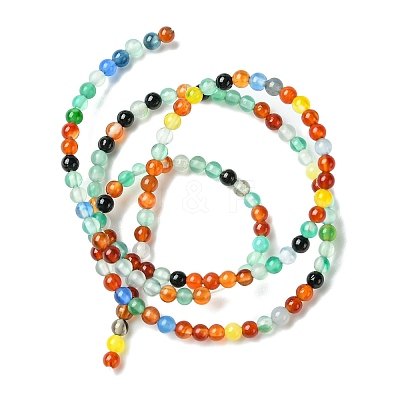 Natural Agate Round Bead Strands G-A130-3mm-K03-1