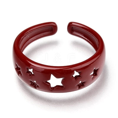 Spray Painted Brass Cuff Rings KK-I683-33-1