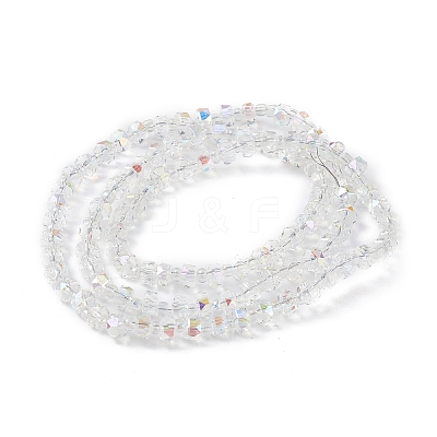 Transparent Electroplate Glass Beads Strands X-EGLA-F153-AB04-1