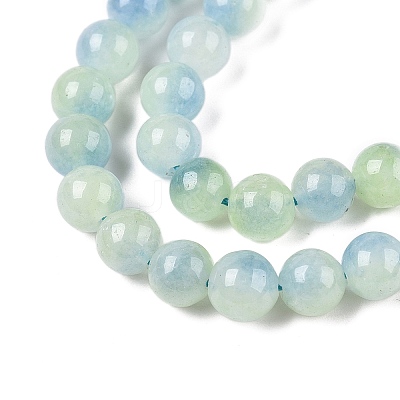 Dyed Natural White Jade Beads Strands G-T138-6mm-210-23-1