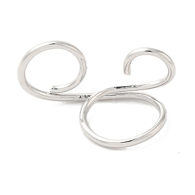 Brass Wire Open Cuff Rings RJEW-P098-01P-1