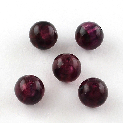 Round Imitation Gemstone Acrylic Beads X-OACR-R029-8mm-03-1
