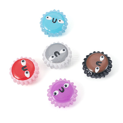 5Pcs Fuuny Painted Glass Beads Enamel Beads LAMP-TA0001-86-1