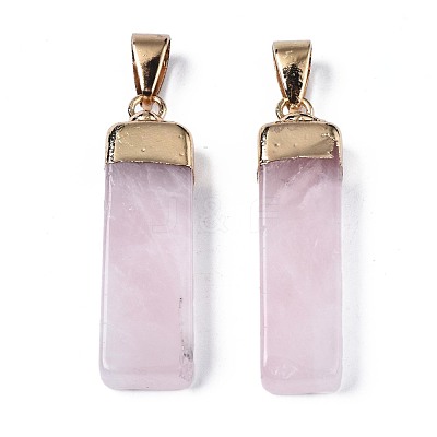 Natural Rose Quartz Pendants G-S359-313B-1