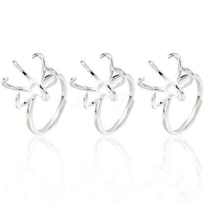 6Pcs Adjustable Brass Finger Rings Components KK-BBC0021-26-1