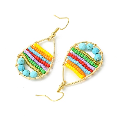 304 Stainless Steel Teardrop Dangle Earrings EJEW-MZ00127-1