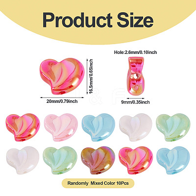 10Pcs UV Plating Opaque Acrylic Beads OACR-TA0004-07-1