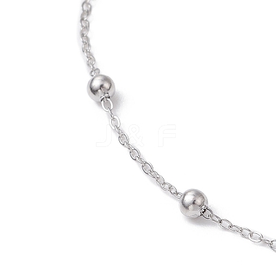 304 Stainless Steel Ball Cable Chain Anklets AJEW-AN00643-02-1