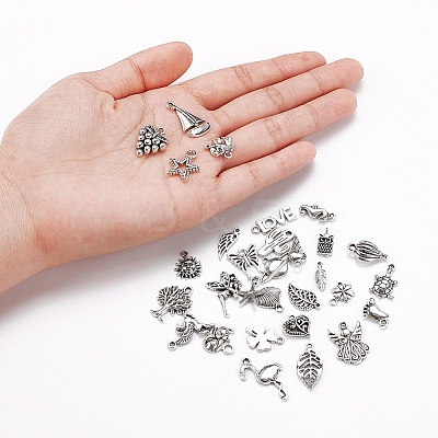 30Pcs 30 Styles Tibetan Style Alloy Pendants TIBEP-YW0001-28-1