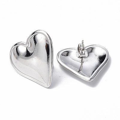 304 Stainless Steel Heart Stud Earrings for Women X-EJEW-F300-16P-1
