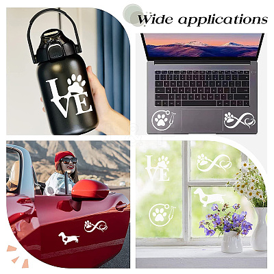 8 Sheets 4 Style Infinity Love & Bird Laser Style Plastic Adhesive Car Stickers STIC-GF0001-04C-1