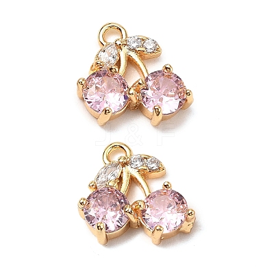 Brass Micro Pave Cubic Zirconia Pendants KK-A259-22G-02-1