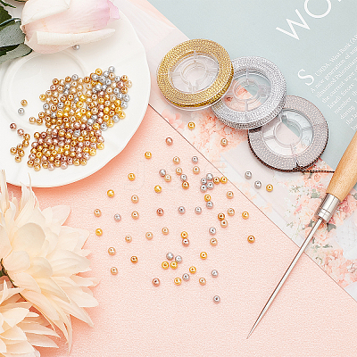 DIY Imitation Pearl Beaded Bracelet Necklace Making Kit DIY-PH0009-34-1