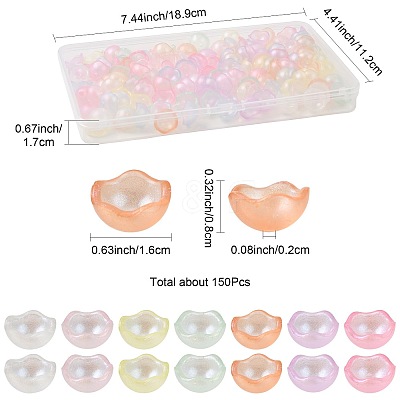 150Pcs Luminous Acrylic Bead Cone MACR-FS0002-29-1