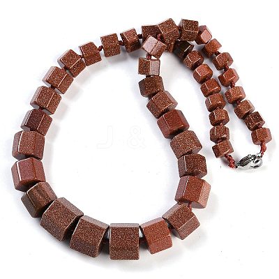 Synthetic Goldstone Necklaces NJEW-K388-03N-1