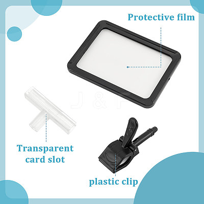 3 Styles Adjustable PVC Plastic Clip Sign Holder AJEW-FG0003-58-1