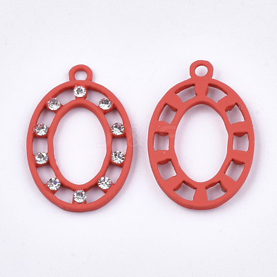 Spray Painted Alloy Pendants PALLOY-S122-04A-1