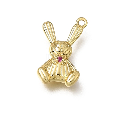 Brass Micro Pave Purple Cubic Zirconia Pendants KK-K427-27G-1