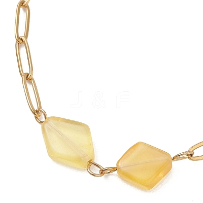 Natural Amber Beads Link Bracelets BJEW-JB13495-1
