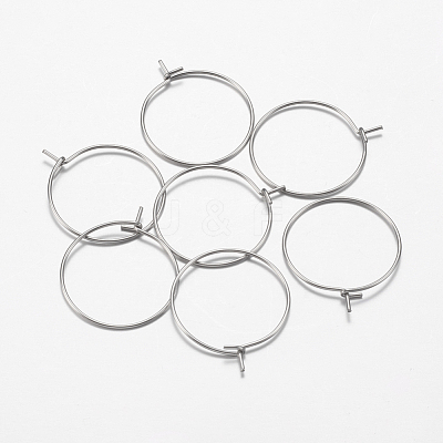 316 Surgical Stainless Steel Hoop Earrings Findings STAS-F149-32P-E-1