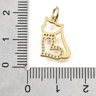 Brass Micro Pave Cubic Zirconia Pendants KK-V007-005G-01-1