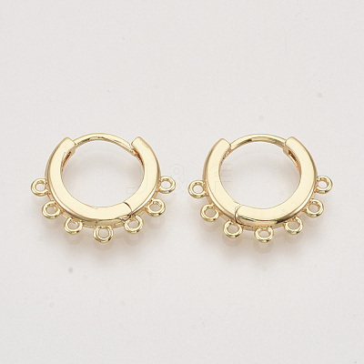 Brass Huggie Hoop Earring Findings KK-T048-016G-NF-1