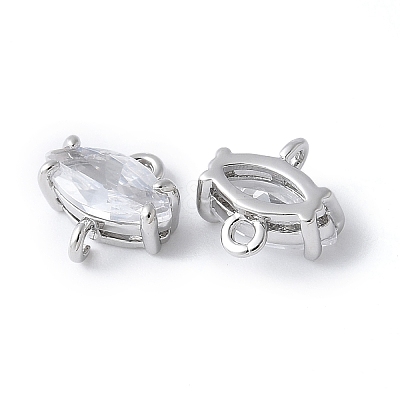 Brass Pave Cubic Zirconia Connector Charms KK-F892-53P-12-1
