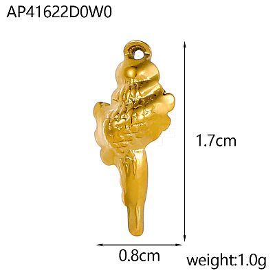 Conch Charms 304 Stainless Steel Pendants STAS-OY004-29G-1