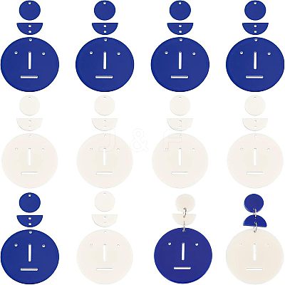 36Pcs 6 Style Acrylic Pendants MACR-CA0001-20-1