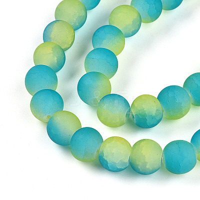 Crackle Glass Beads Strands GLAA-N009-8mm-10-1
