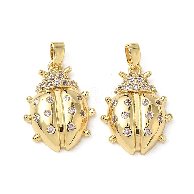 Brass Micro Pave Cubic Zirconia Pendants KK-I371-23G-1