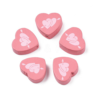 Spray Painted Maple Wood Beads WOOD-Q030-88C-1