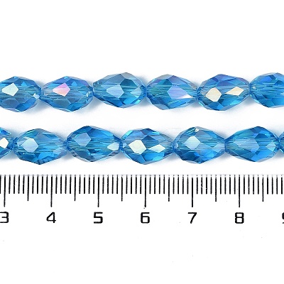 Transparent Electroplate Glass Beads Strands EGLA-N013-T8mm-B17-1