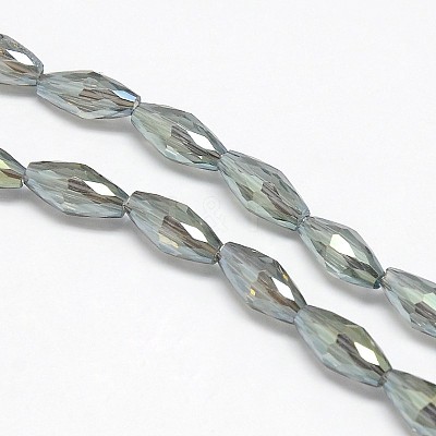 Electroplate Crystal Glass Rice Beads Strands EGLA-F042-A10-1