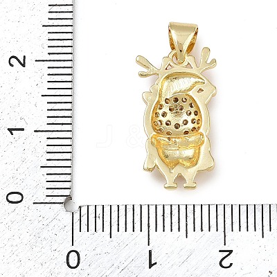 Christmas Brass Micro Pave Cubic Zirconia Enamel Pendants KK-B164-01G-03-1