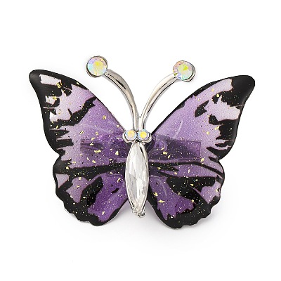 Butterfly Transparent Resin Brooch JEWB-M047-01D-1