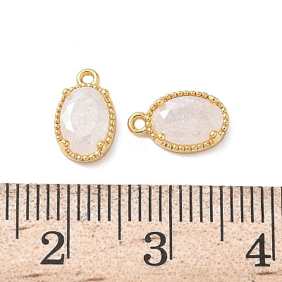 Brass Crushed Ice Cut Cubic Zirconia Pendants KK-D024-24A-G-1