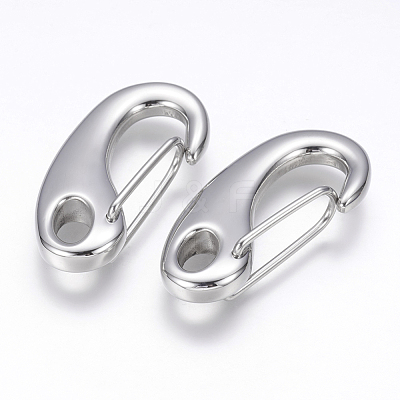 Tarnish Resistant 304 Stainless Steel Push Gate Snap Keychain Clasp Findings STAS-G143-11B-1