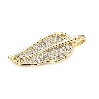 Brass Micro Pave Cubic Zirconia Pendants ZIRC-I356-21G-1