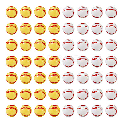 200Pcs 2 Colors Opaque Acrylic Round Beads SACR-BY0001-02-1