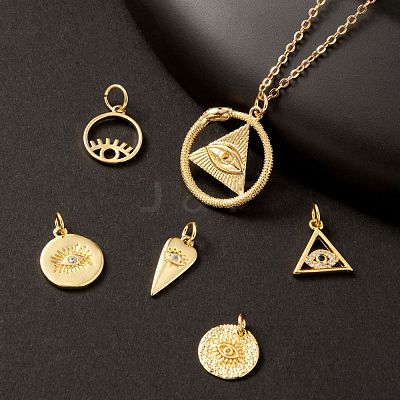 6Pcs 6 Style Brass Rough Surface Pendants KK-LS0001-50-1