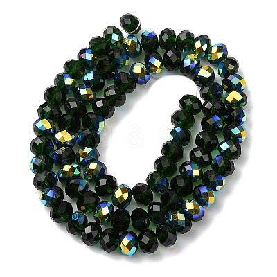 Electroplate Transparent Glass Beads Strands EGLA-A046-01C-18-1