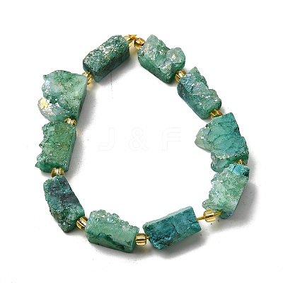 Electroplated Natural Druzy Agate Beads Strands G-R012-A02-06-1