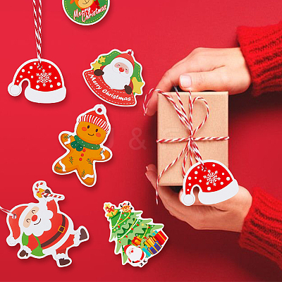 Christmas Theme Paper Gift Christmas Greeting Card Tags DIY-WH0349-93-1