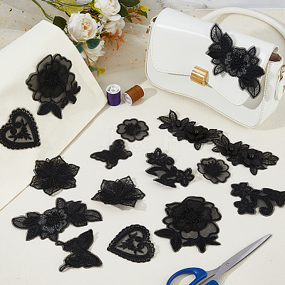 20Pcs 10 Styles Computerized Embroidery Cloth Iron on/Sew on Patches DIY-HS0001-99-1