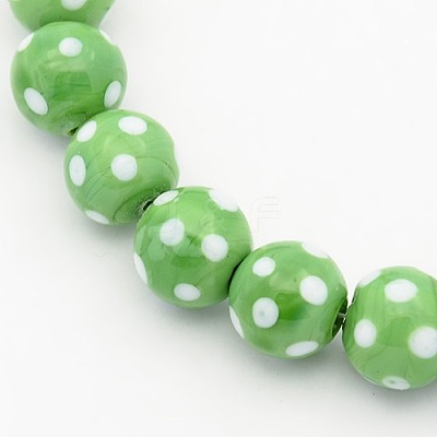 Handmade Lampwork Round Beads Strands LAMP-L007-12mm-01-1