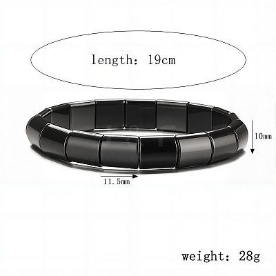Synthetic Non-magnetic Hematite Beads Stretch Bracelets for Men PZ7053-9-1