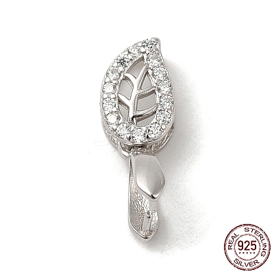 Rhodium Plated 925 Sterling Silver Ice Pick Pinch Bails X-STER-NH0001-24P-1