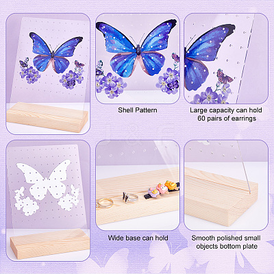 Transparent Acrylic Earring Displays NDIS-WH0015-01D-1