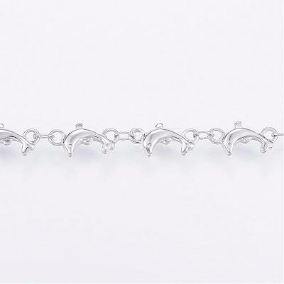 Tarnish Resistant Handmade 304 Stainless Steel Bar Link Chains STAS-G038-23P-1